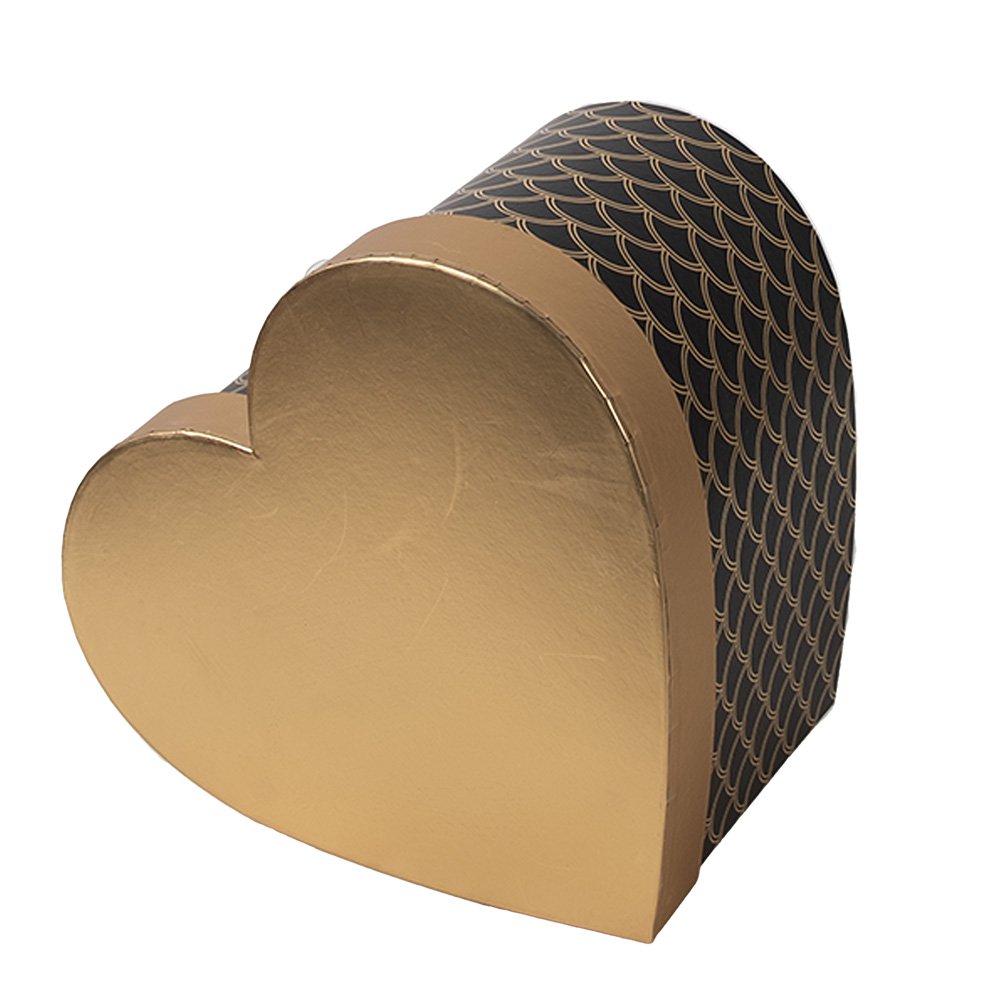 Opbergdoos Set van 3 27x24x15 / 24x21x14 / 21x19x12 cm Zwart Goudkleurig Karton