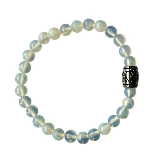 Dames armband Opaliet 6 mm met basic kraal