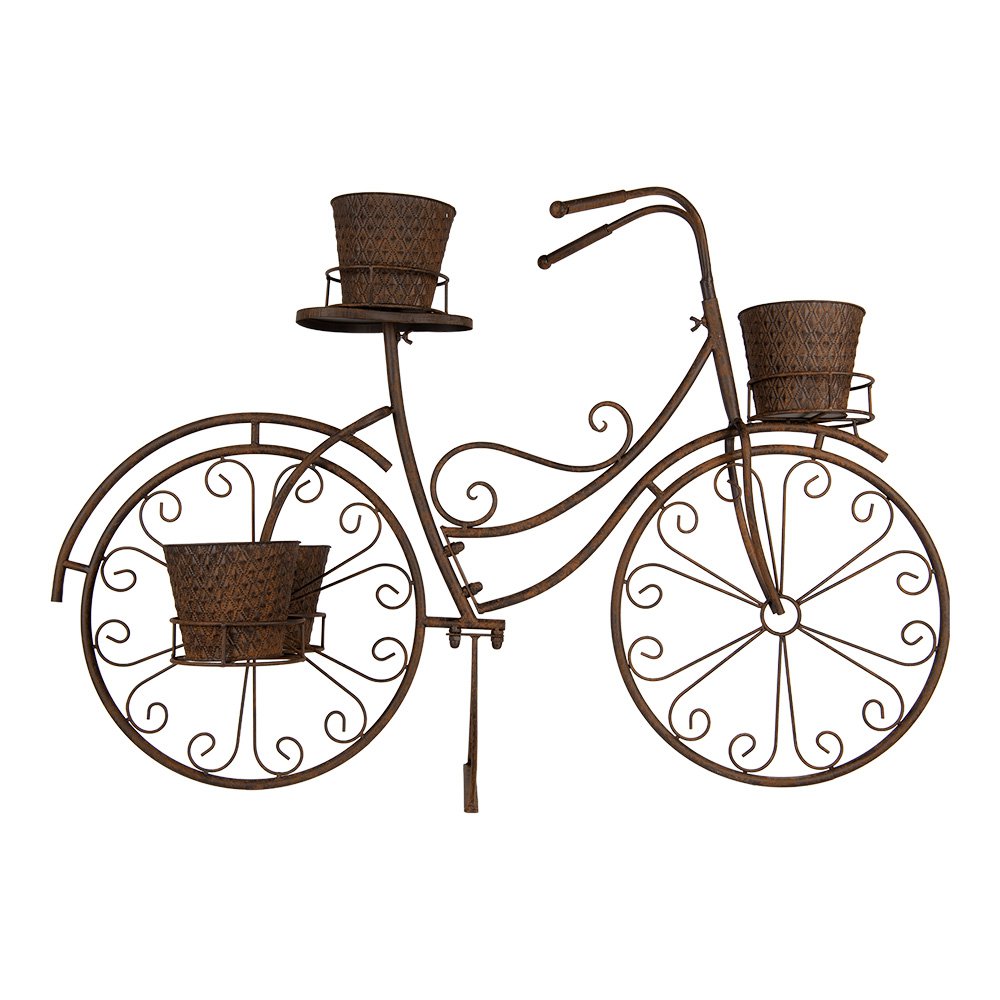 Planthouder Fiets 107x35x70 cm Bruin Metaal