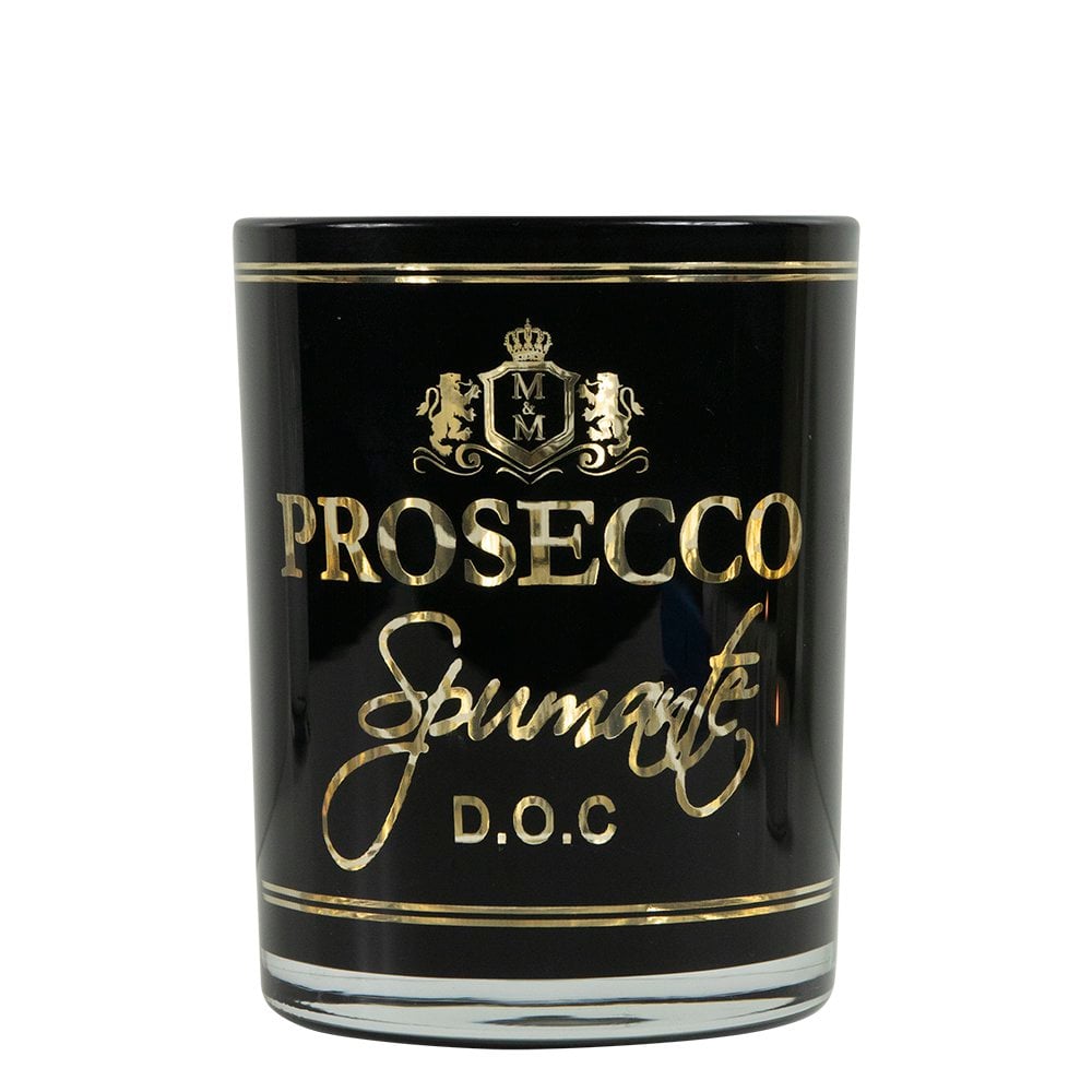 Theelichthouder wijn prosecco zwart medium 12cm