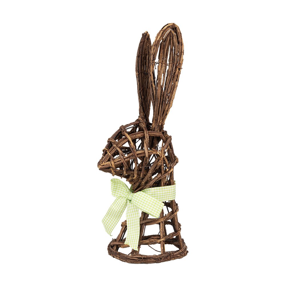 Decoratie Beeld Konijn 17x17x40 cm Bruin Rotan