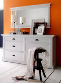 Dressoir wit - 145bx50dx85 hoog - 6 laden