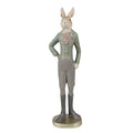 Beeld Konijn 20 cm Beige Groen Polyresin Paasdecoratie