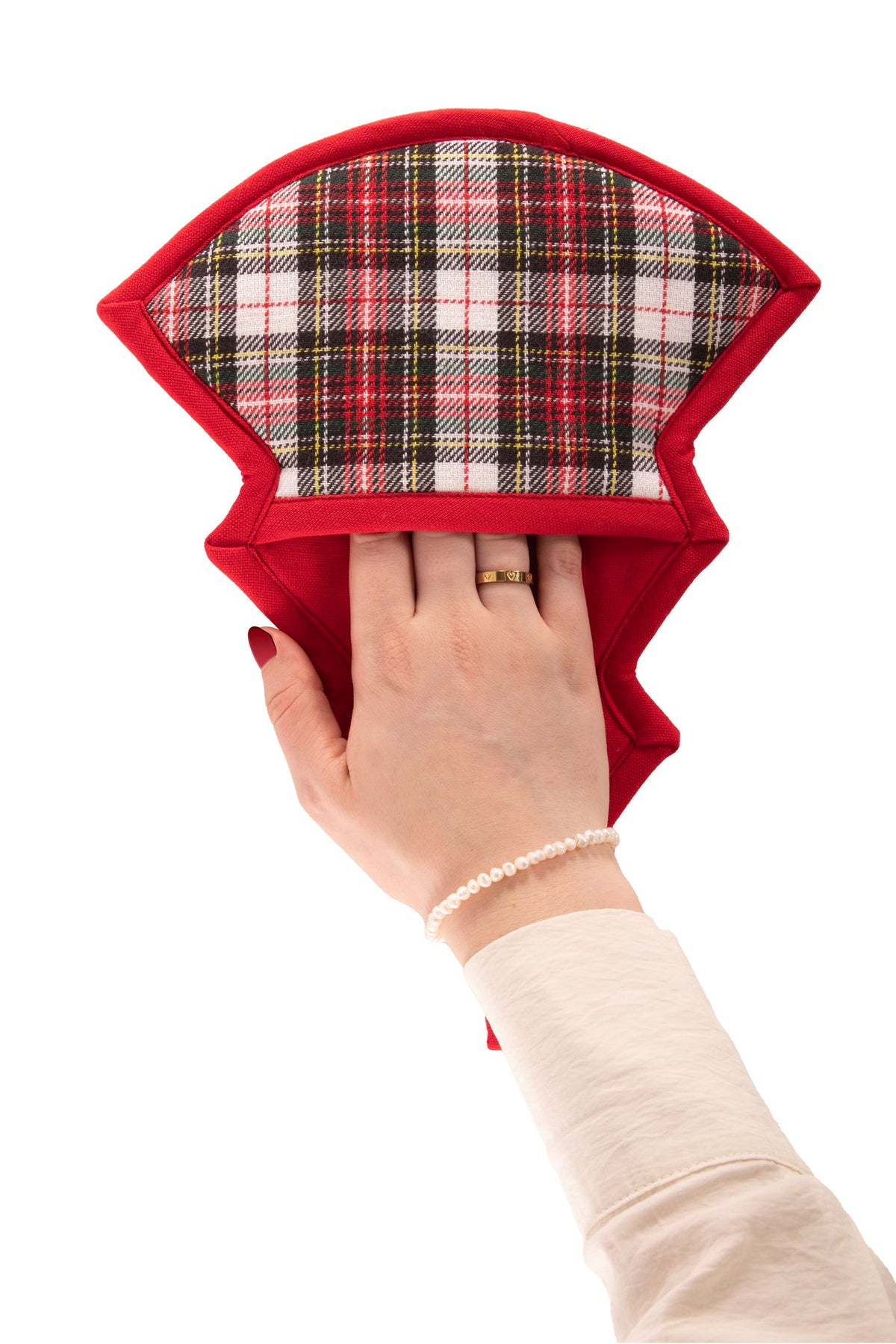 Pannenlap Xmas - kerst - 23x30 cm, rood