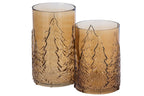 J-Line Vaas boom - glas - bruin - large