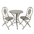 Bistroset Bistrotafel Bistrostoel 3-delig Ø 60x70 / 50x40x93 cm Groen Metaal