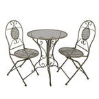 Bistroset Bistrotafel Bistrostoel 3-delig Ø 60x70 / 50x40x93 cm Groen Metaal