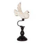 Decoratie Beeld Vogel 15x11x36 cm Wit Kunststof