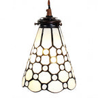 Hanglamp Tiffany Ø 15x115 cm wit Bruin Glas Hanglamp Eettafel