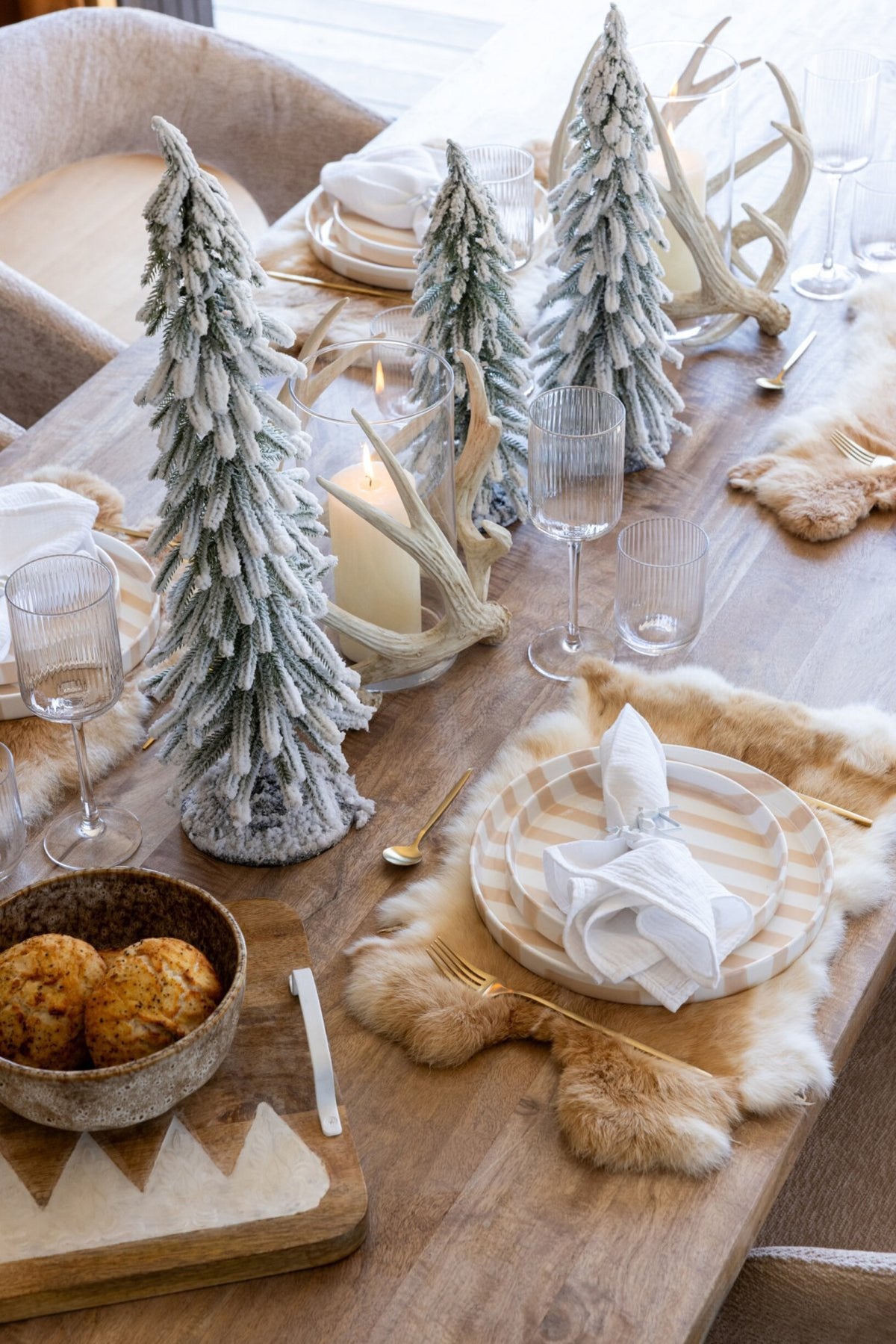 J-Line Kerstboom met sneeuw - PET - donkergroen/wit - small