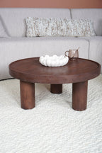 Salontafel Tias ø70 cm - Espresso Mangohout