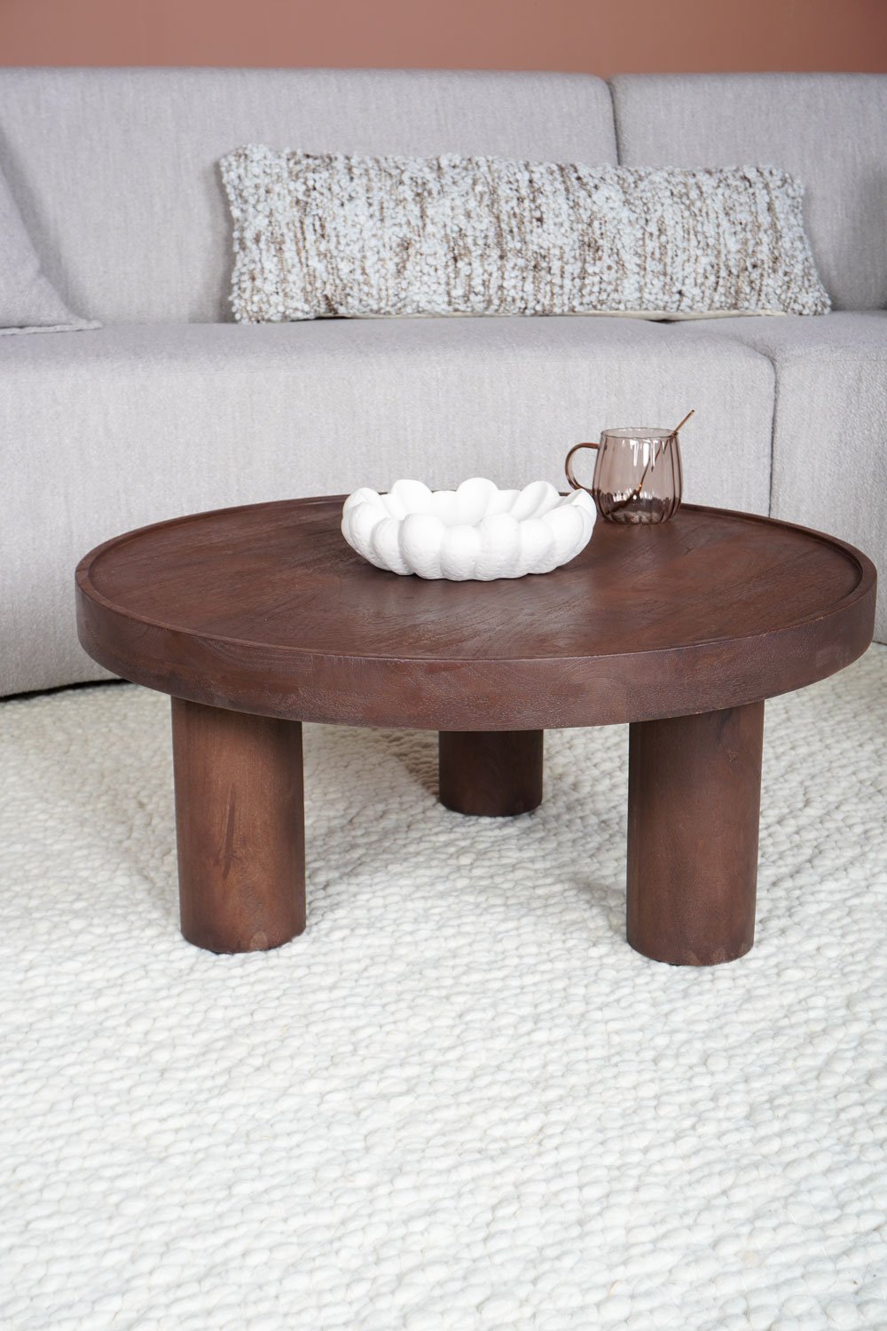 Salontafel Tias ø70 cm - Espresso Mangohout