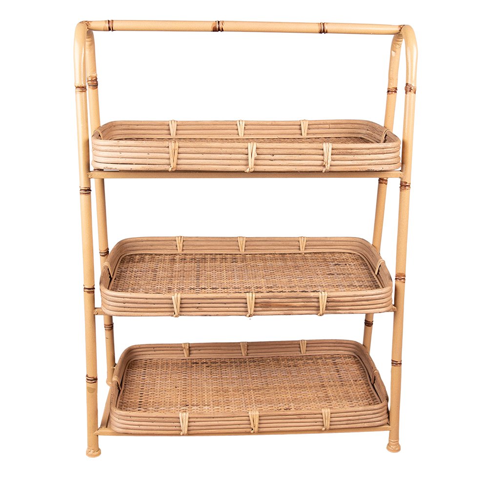 Rek Bruin, Rotan en IJzer 50x23x70 cm