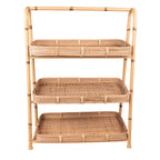 Rek Bruin, Rotan en IJzer 50x23x70 cm