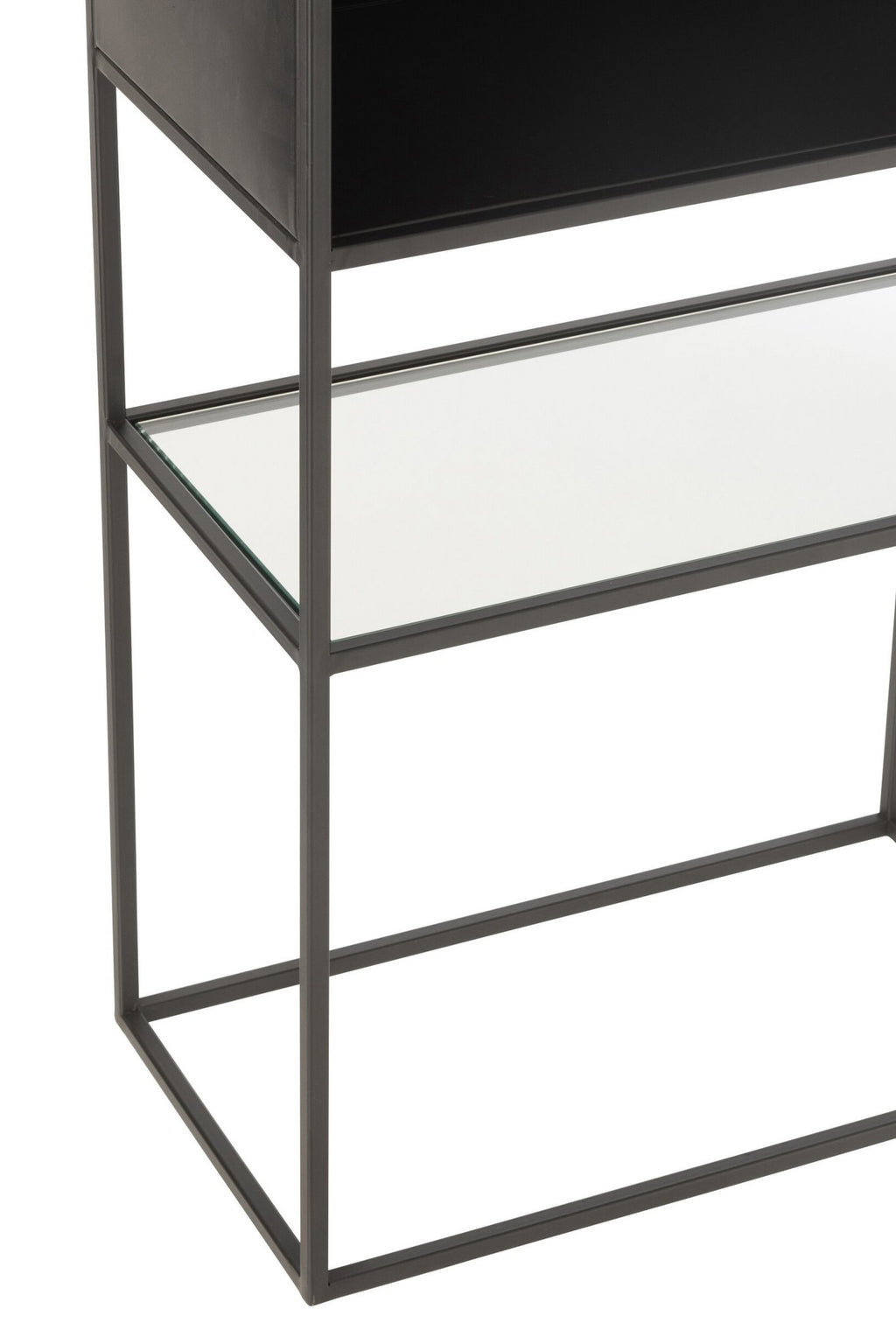 J-Line rek - metaal/glas - zwart