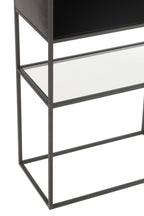 J-Line rek - metaal/glas - zwart