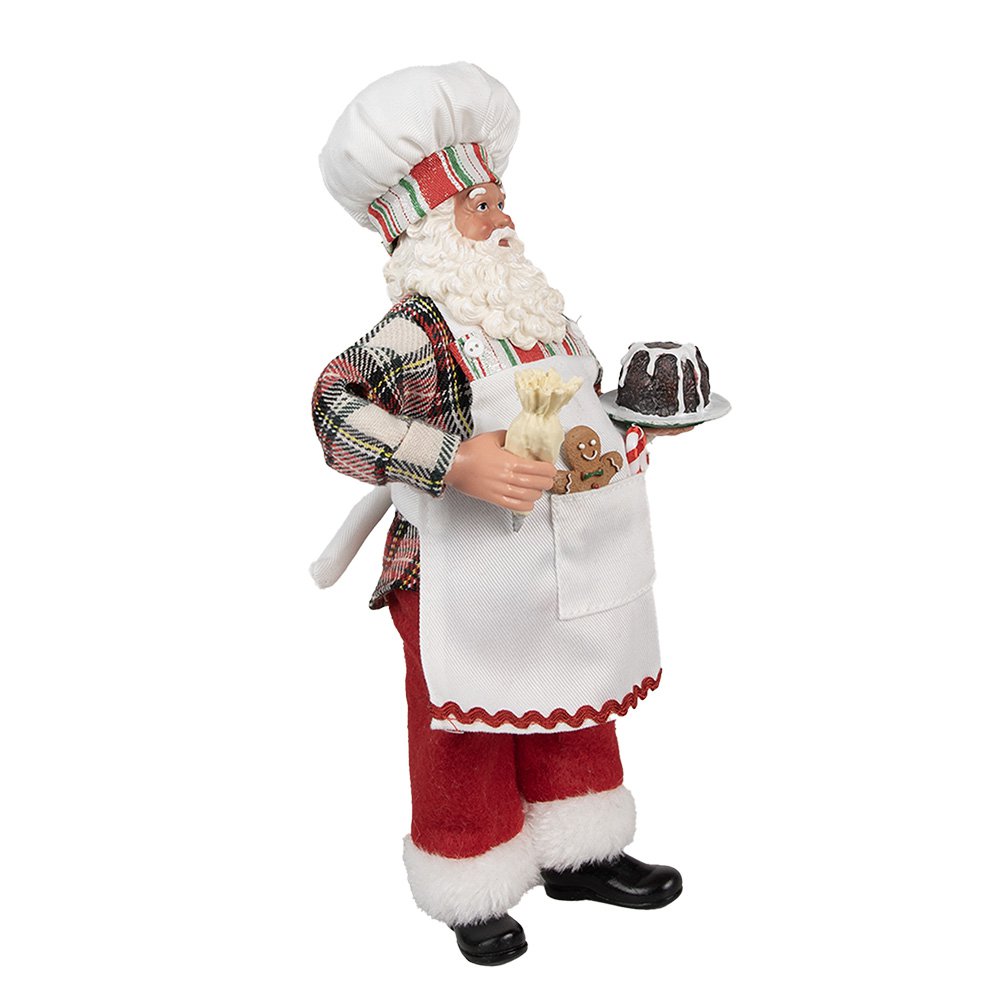Kerstdecoratie Beeld Kerstman 28 cm Wit Kunststof