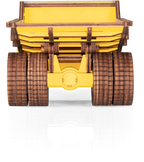 Eco Wood Art (EWA) 3D Mechanische Houten Puzzel, Hybrid Mining Dump Truck Belaz-7513M, 4233, Kleur Geel, 18x9x10cm