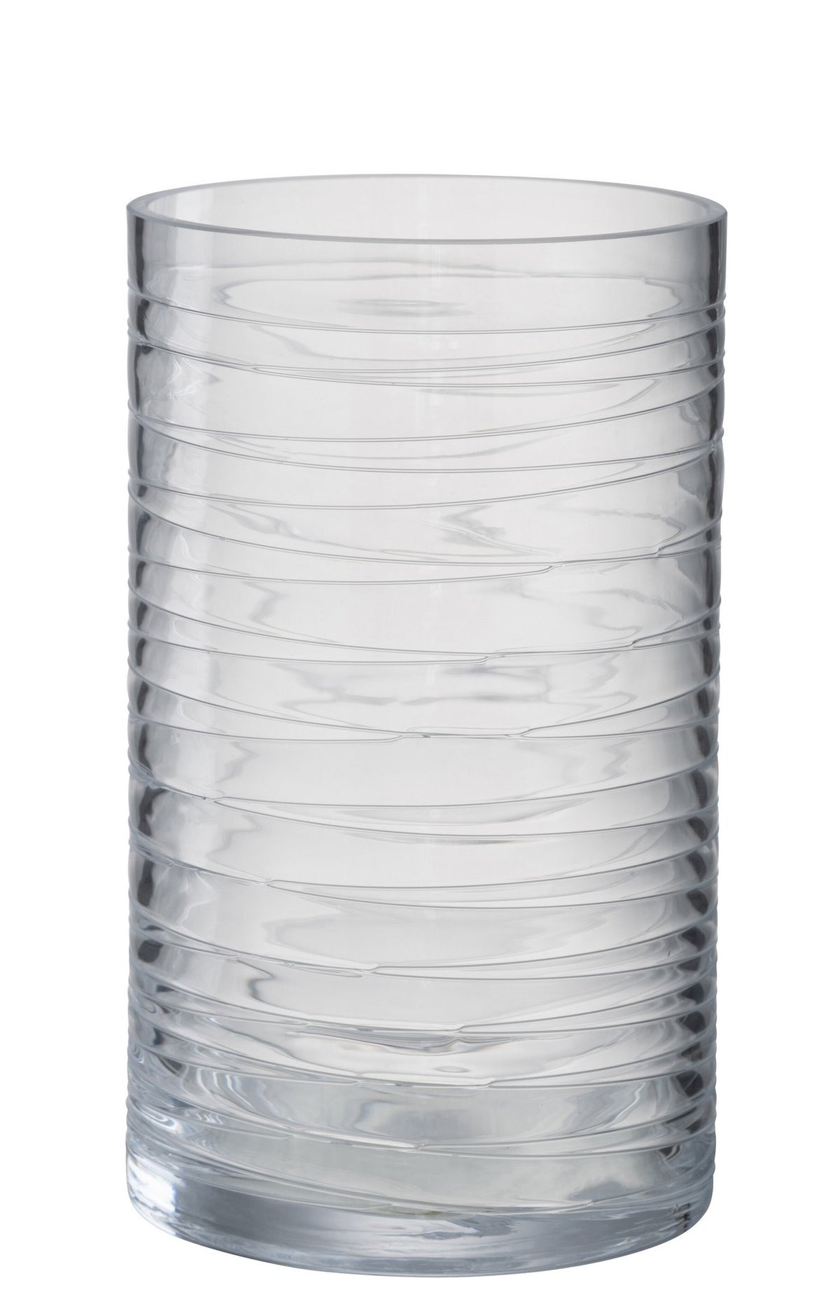 J-Line windlicht Strepen - kaarshouder - glas - transparant - large