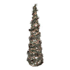 Kerstdecoratie met LED-verlichting Kerstboom Ø 24x81 cm Groen Rotan