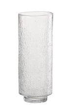 J-Line vaas Cilinder Reliëf - glas - transparant - L