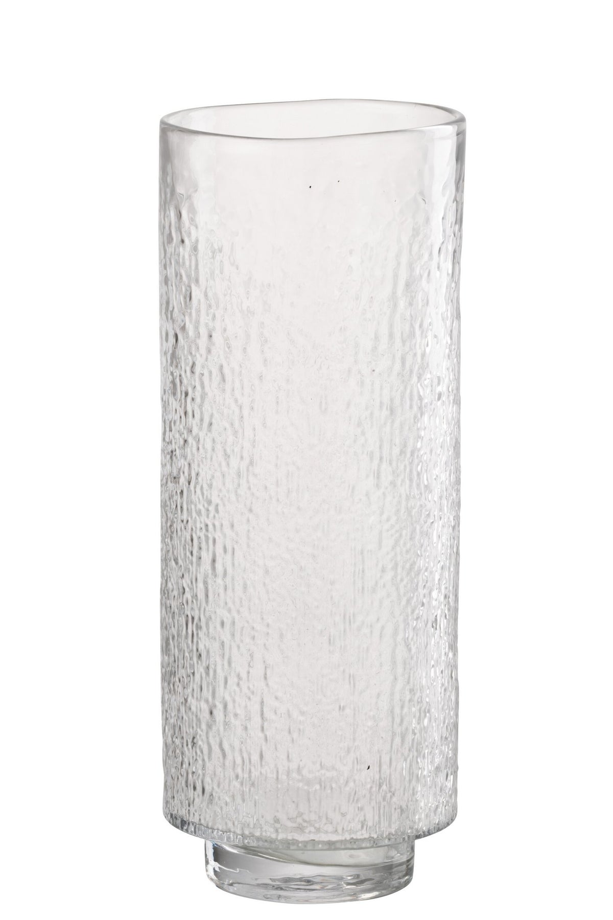 J-Line vaas Cilinder Reliëf - glas - transparant - L