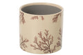 J-Line bloempot Branch - keramiek - ecru/bruin - large