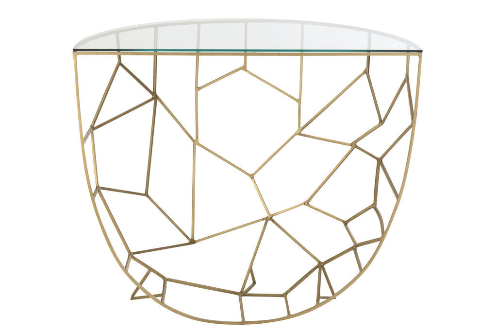 J-Line Console Moza Metaal/Glas Goud