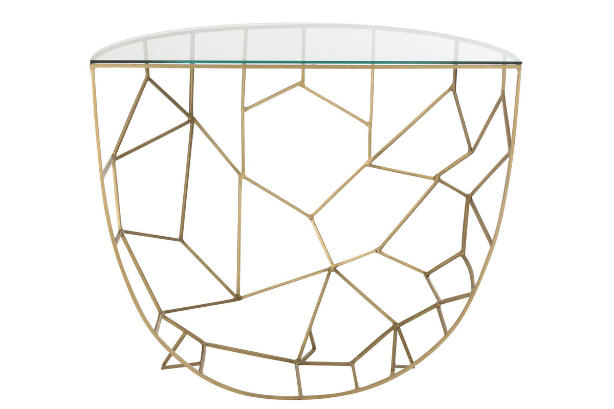 J-Line Console Moza Metaal/Glas Goud