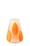 J-Line windlicht Stippen - glas - oranje - S