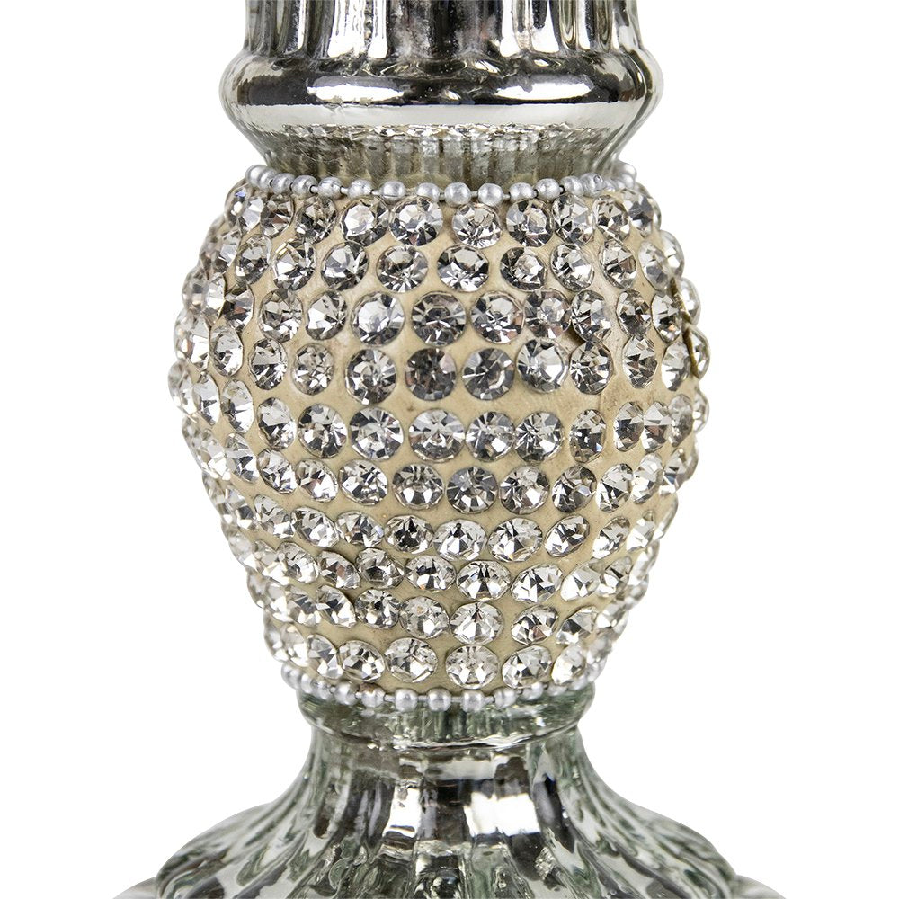 Kandelaar strass zilver 10cm
