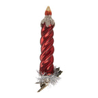 Kersthanger Kandelaar 3x3x16 cm Rood Glas