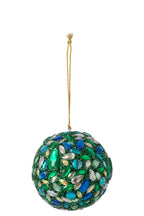 J-Line kerstbal Kralen - kunststof - groen/blauw