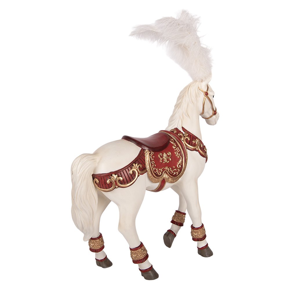 Decoratie Beeld Paard 35x12x56 cm Wit Kunststof