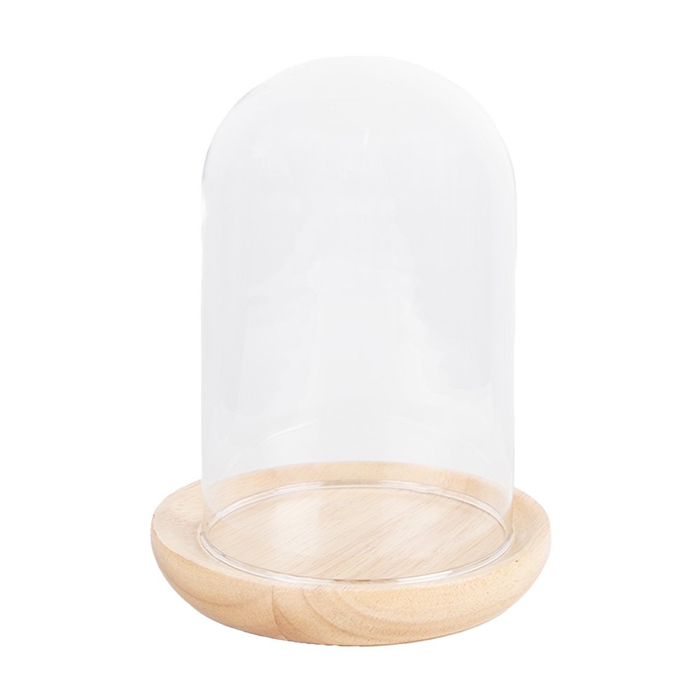 Stolp Ø 13x16 cm Bruin Hout Glazen Stolp
