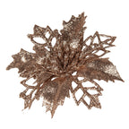 Kunstbloem Kerstster Ø 9x2 cm Koperkleurig Kunststof