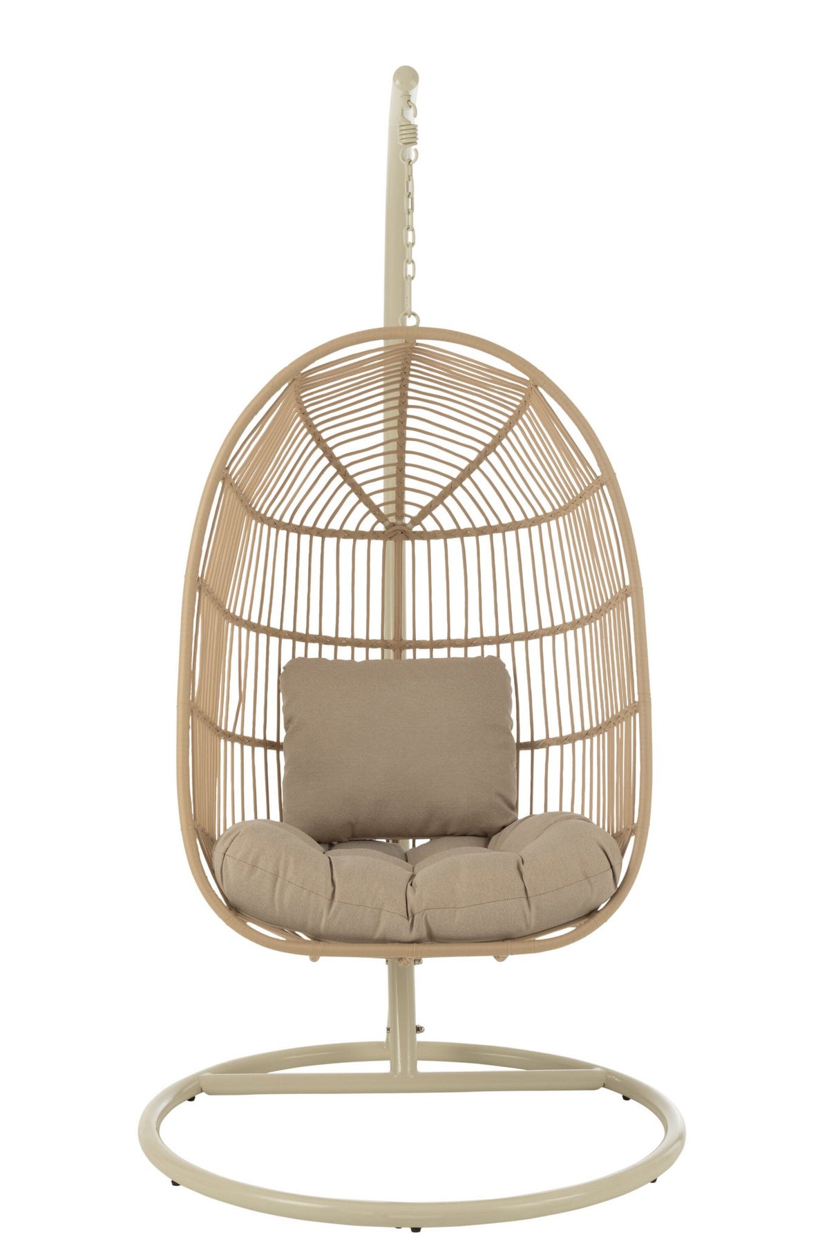 J-Line Hangstoel Egga Metaal/Koord Beige