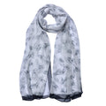 Sjaal Dames Print 50x160 cm Wit Synthetisch