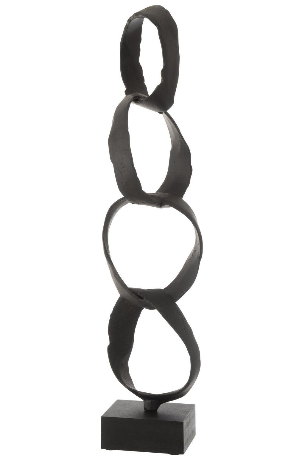 J-Line decoratie Figuur Ringen Op Voet - aluminium - zwart - large
