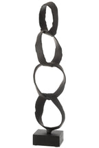 J-Line decoratie Figuur Ringen Op Voet - aluminium - zwart - large