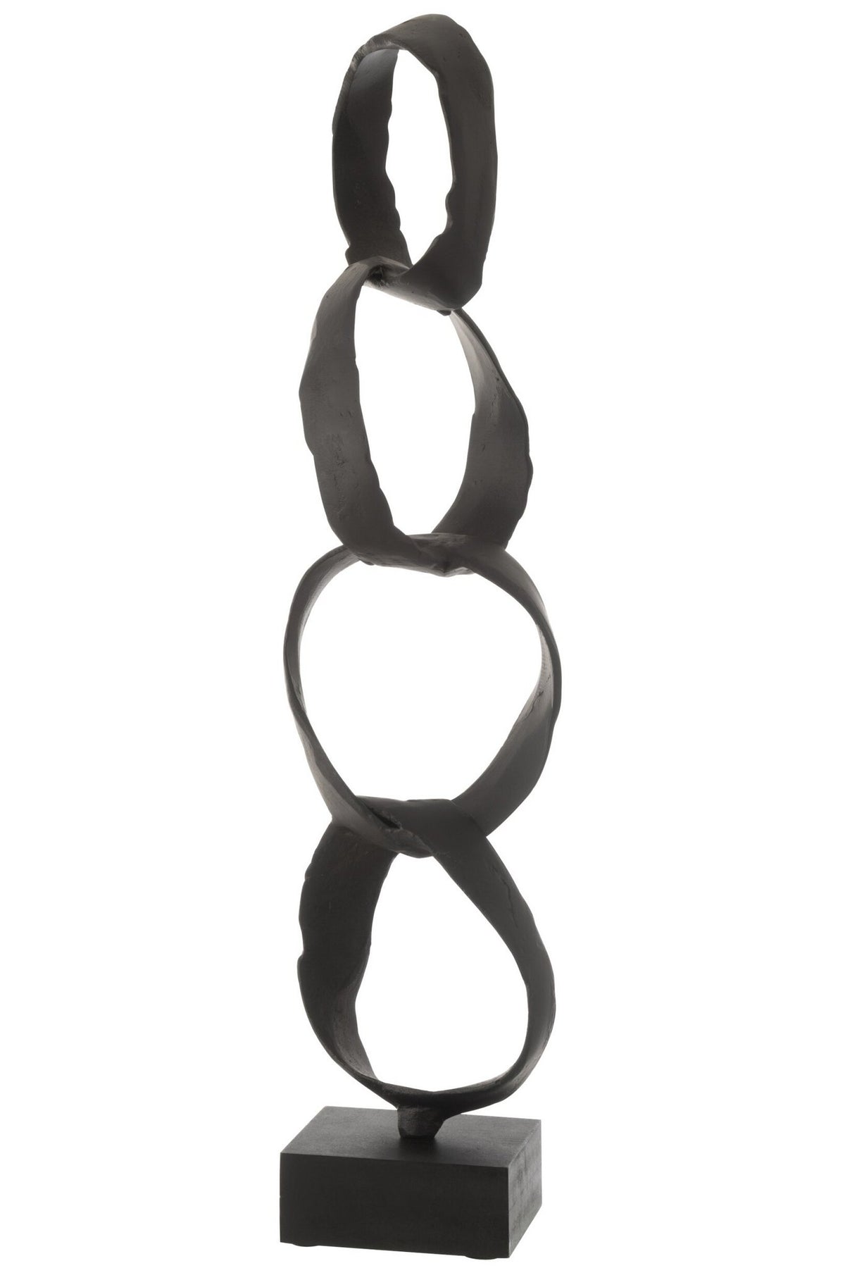 J-Line decoratie Figuur Ringen Op Voet - aluminium - zwart - large