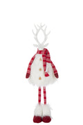 J-Line figuur Hert Bont + Sjaal - polyresin - wit/rood - M