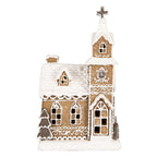 Gingerbread house met LED 14x12x23 cm Bruin Kunststof