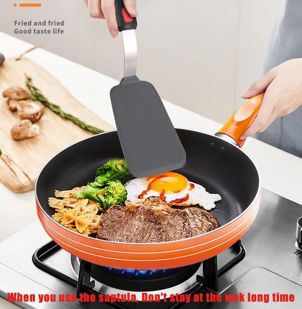 Keukensiliconenspatel – Brede Pannenkoekenspatel – Krasbestendig, Hittebestendig Siliconen – 28x7 CM (Pack van 1)