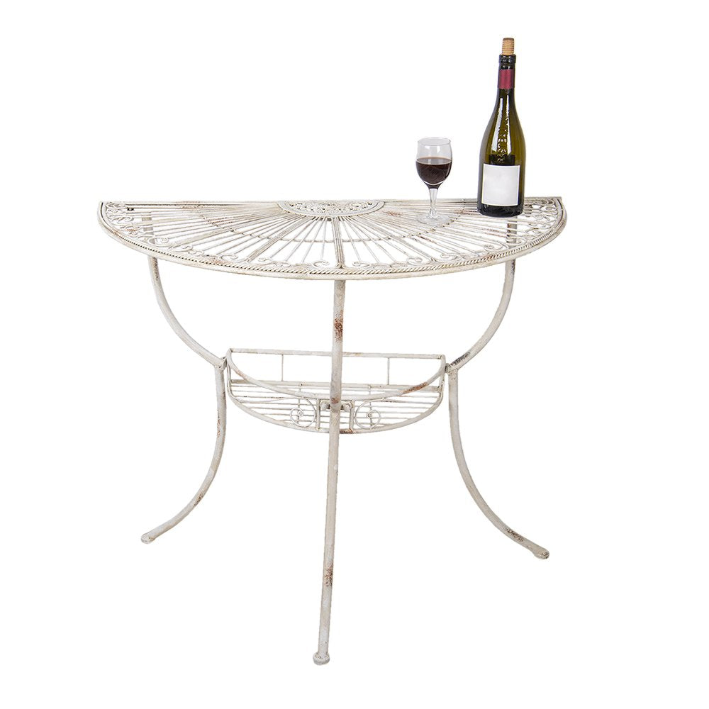 Sidetable 90x48x76 cm Wit IJzer Wandtafel
