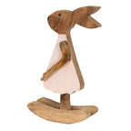 Beeld Konijn 17x7x30 cm Bruin Hout