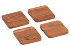 J-Line onderzetter Vierkant Acacia - hout - naturel