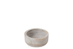 J-Line schaal Rond - hout - wit - small