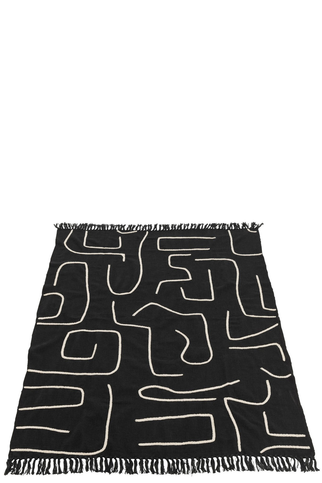 J-Line Plaid Strepen/Bogen Katoen Zwart/Wit