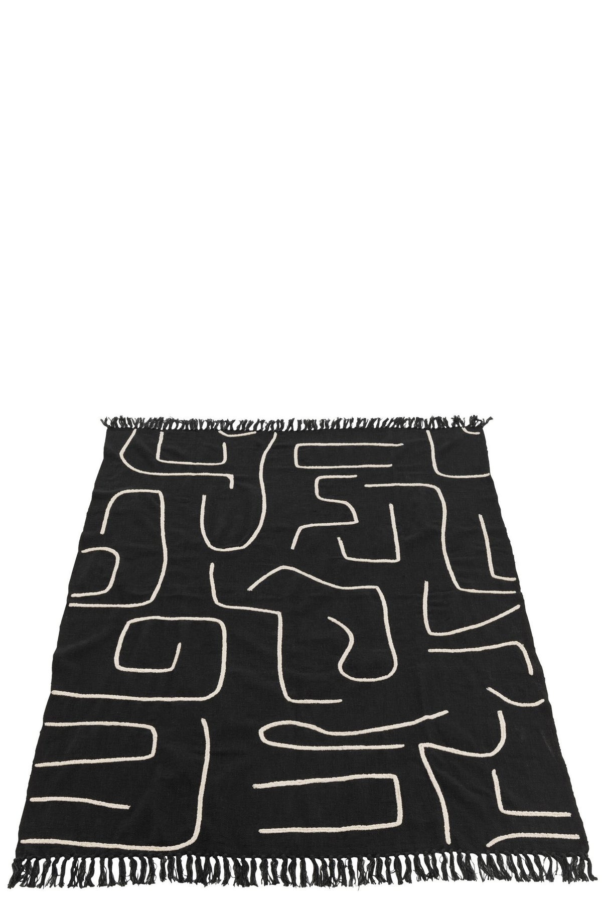 J-Line Plaid Strepen/Bogen Katoen Zwart/Wit